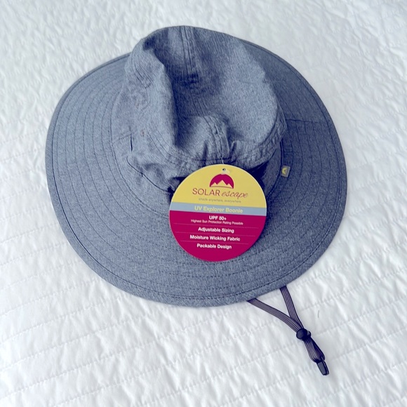 Solar Escape Sun Protection UV Explorer Gray Unisex Hat (One Size - Adjustable) - Picture 1 of 8